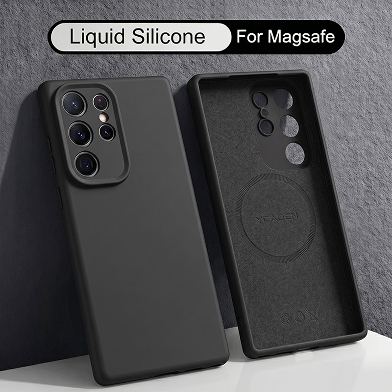 Liquid Silicone Magnetic Phone Case - Мягкий жидкий силиконовый чехол для Samsung