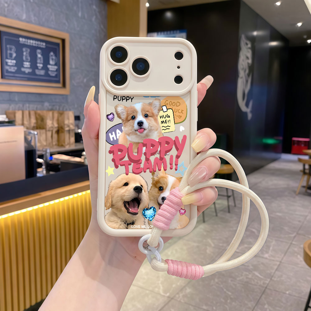 Cute Cartoon Wrist Strap Silicone Case - Мягкие чехлы-накладки с ремешком для Samsung