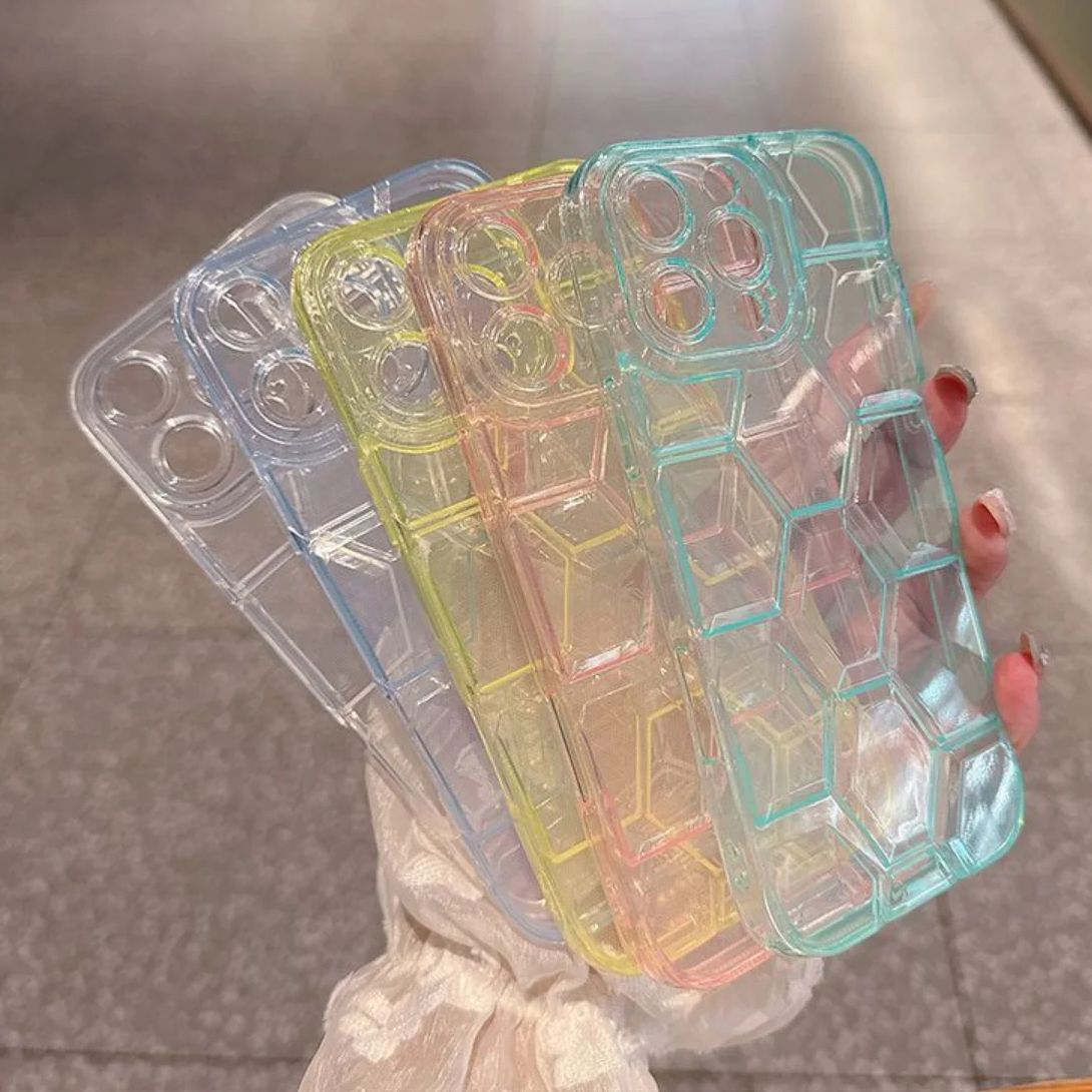 Clear Shockproof Bumper Case - Чехол для телефона с сотовым геометрическим