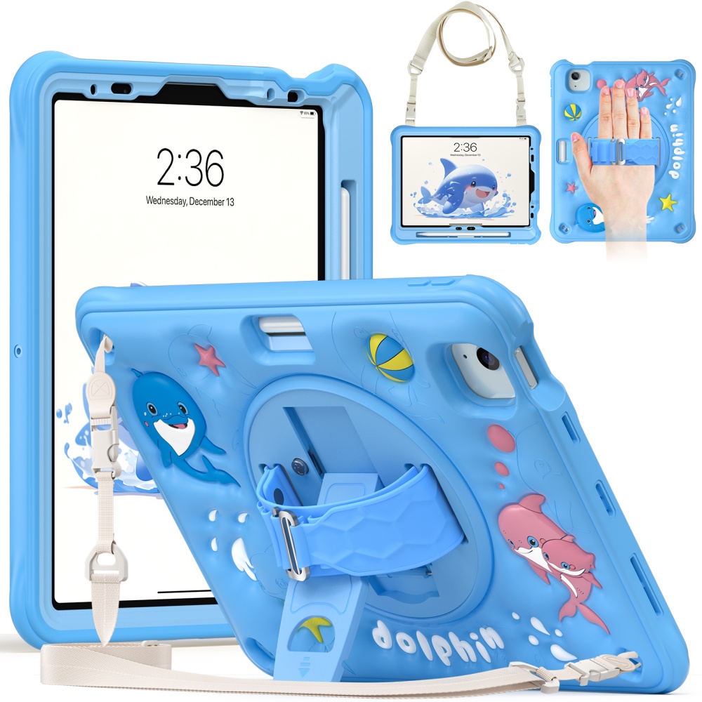 Cute Cartoon Wrist Strap Silicone Case - Детский милый чехол для iPad Mini