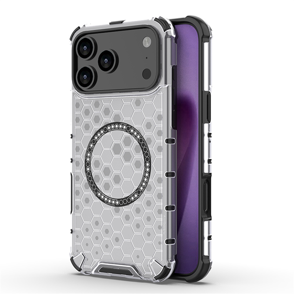 Clear Shockproof Bumper Case - Роскошный прозрачный сотовый доспех с магнитным