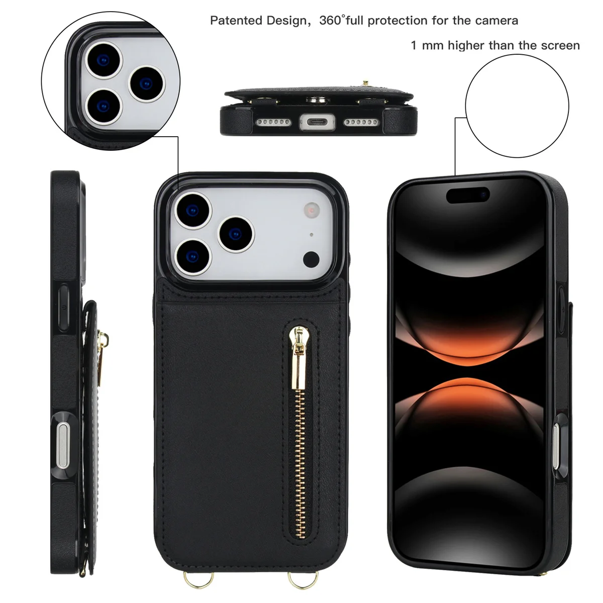 Кожаный чехол-кошелек на молни – обзор и цена Leather Wallet Card Holder Phone Cover
