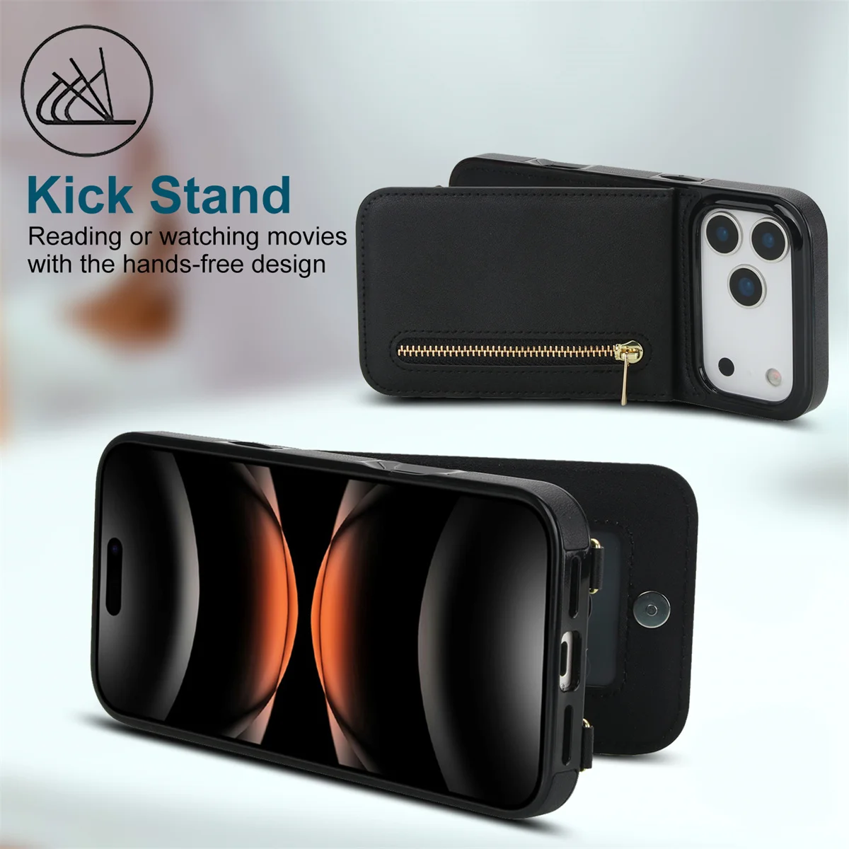 Кожаный чехол-кошелек на молни – обзор и цена Leather Wallet Card Holder Phone Cover