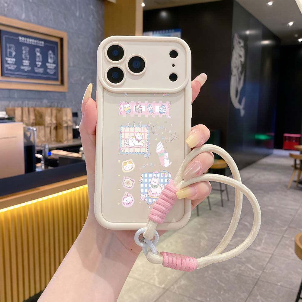 Чехол для телефона с ремешком  – обзор и цена Cute Cartoon Wrist Strap Silicone Case