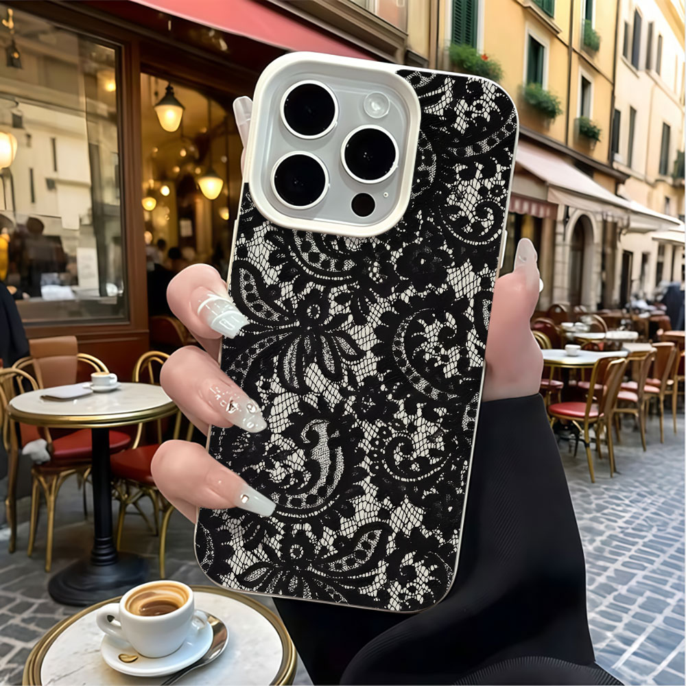 Черный винтажный чехол для тел – обзор и цена Vintage Floral Pattern Soft Case